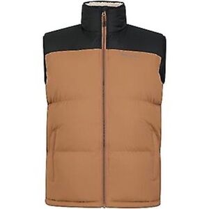 Mountain Warehouse Puffer Vest Sherpa Lined | Brown & Black | Size L